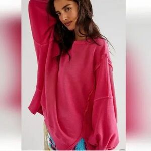 Free People Camden Sweatshirt Phenom Pink